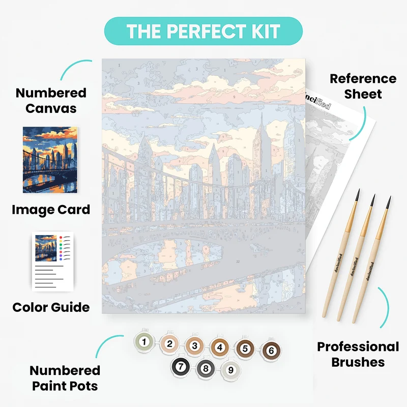 Melbourne Bridge Glow at Dusk - Paint by Numbers Kit