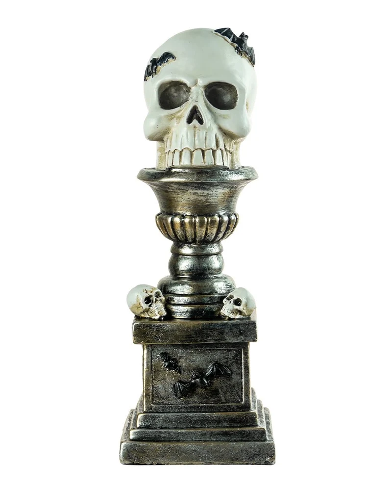Säule mit Totenköpfen & Fledermäusen 28cm