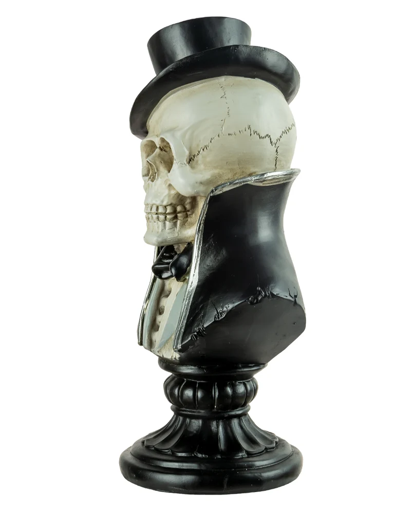 Skelett Gentleman Büste mit Frack & Hut 26,5cm