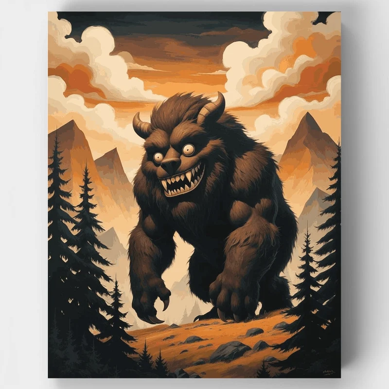 Mountain Beast Monster - Paint by Numbers Kit