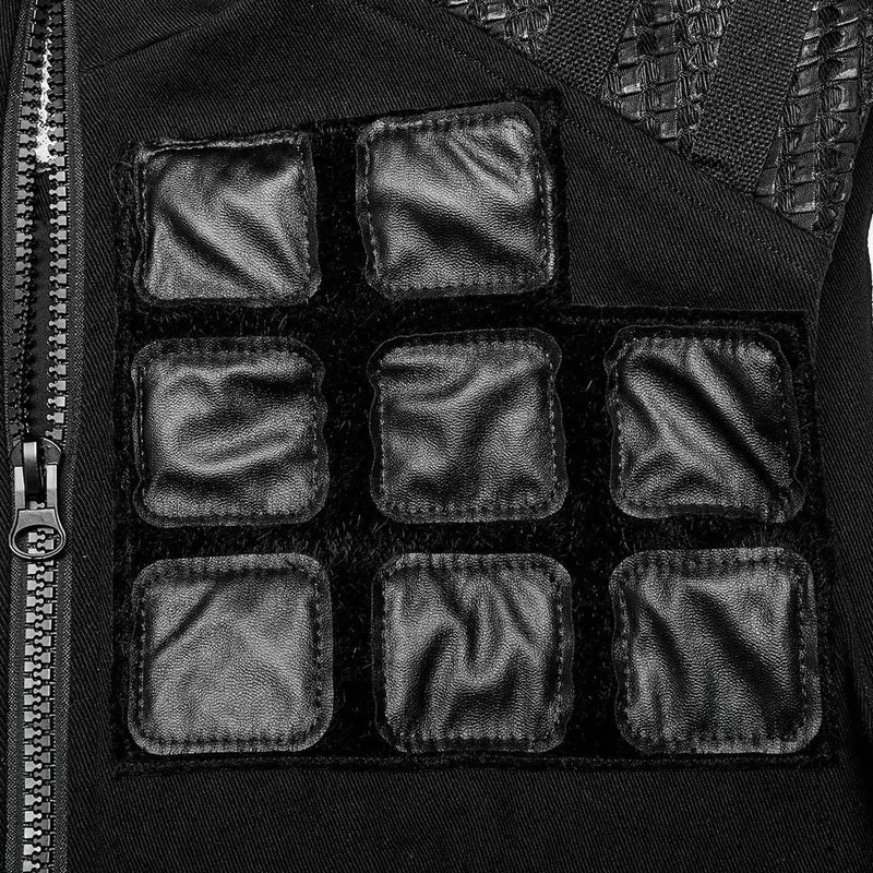 Herren Punk Patches Splice Buckles Weste