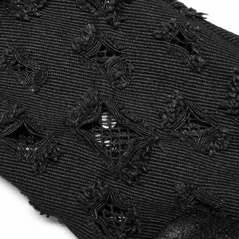 Zerrissene Punk-Handschuhe für Herren mit abnehmbarer Schnalle