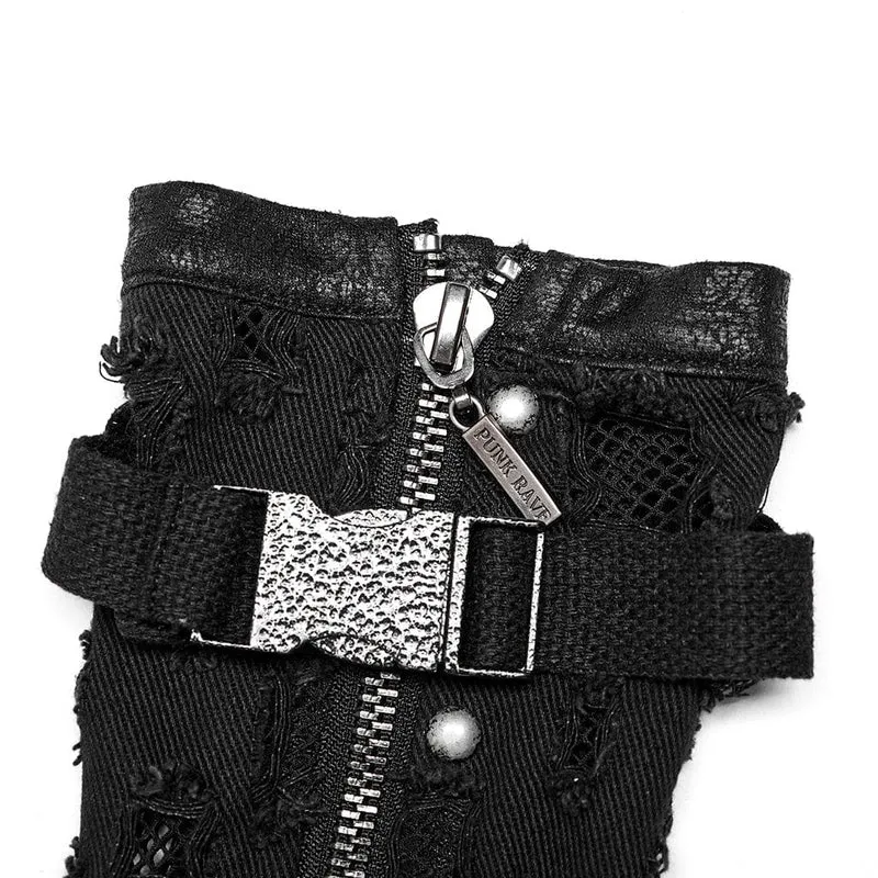 Zerrissene Punk-Handschuhe für Herren mit abnehmbarer Schnalle