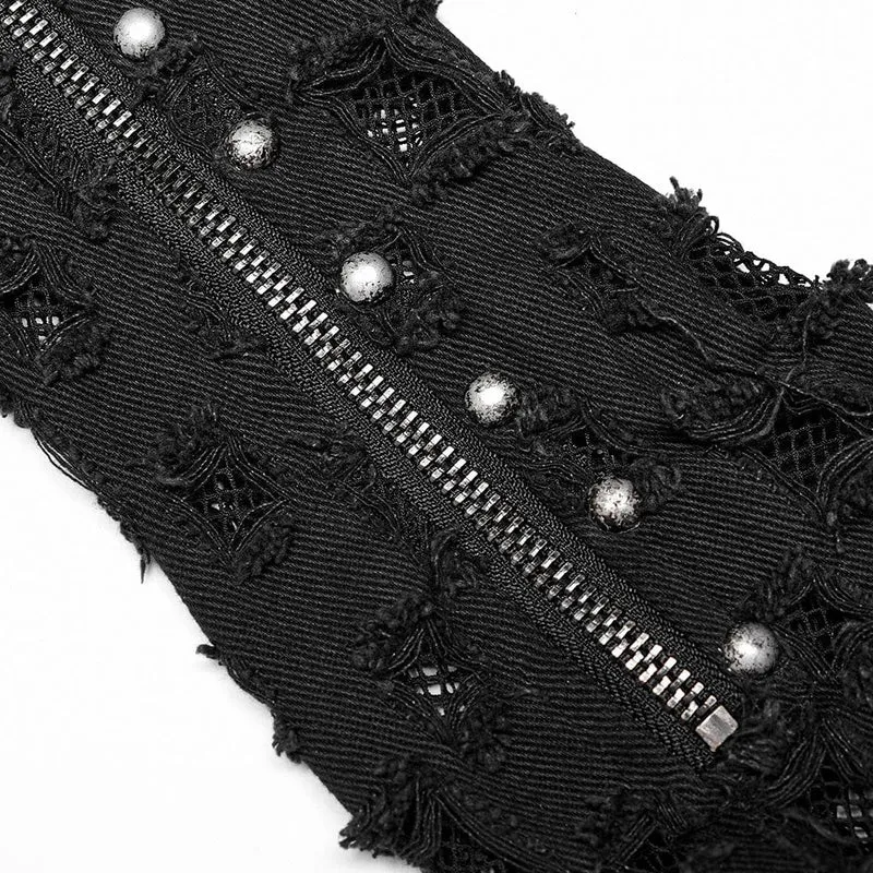 Zerrissene Punk-Handschuhe für Herren mit abnehmbarer Schnalle