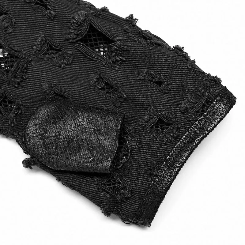 Zerrissene Punk-Handschuhe für Herren mit abnehmbarer Schnalle