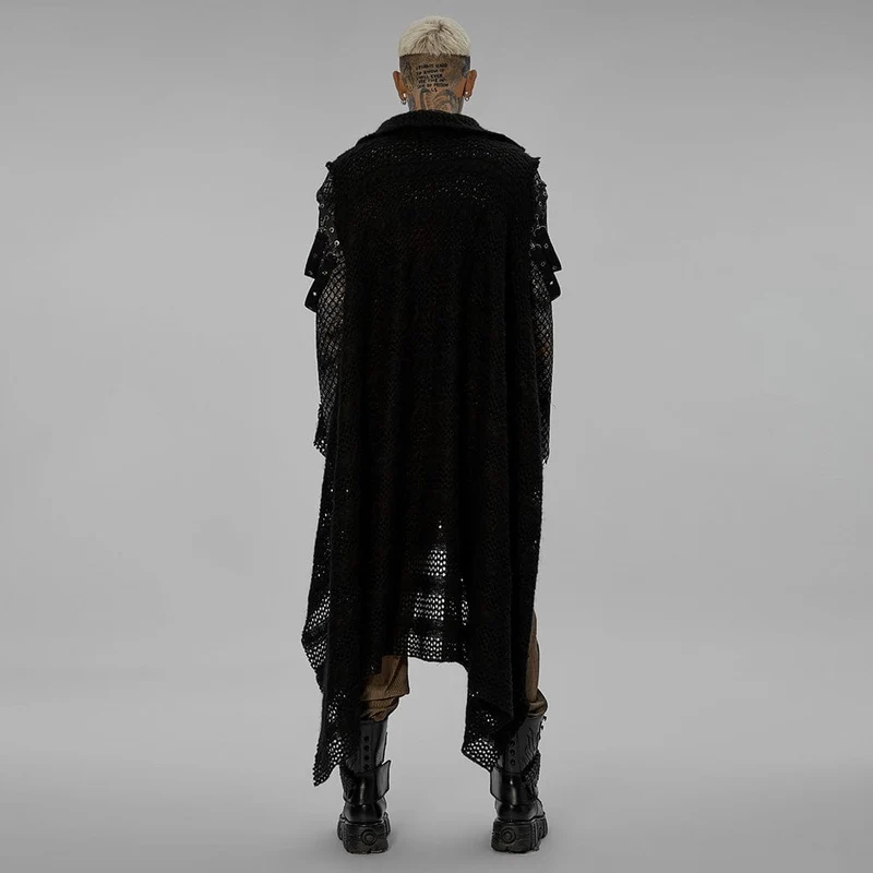 Gothic Buckles Unregelmäßige Netzweste für Herren