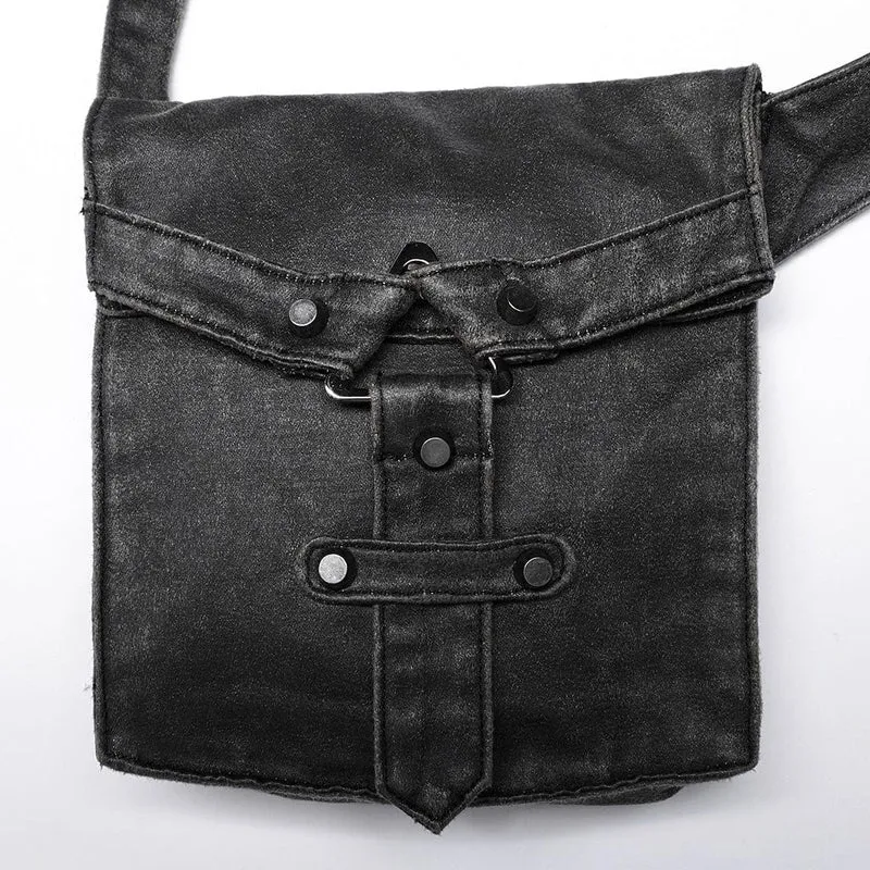 Herren Punk Distressed Buckles Harness mit Tasche