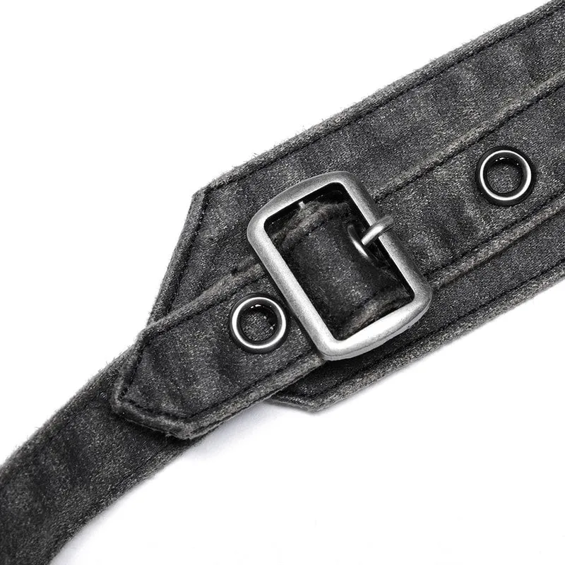 Herren Punk Distressed Buckles Harness mit Tasche