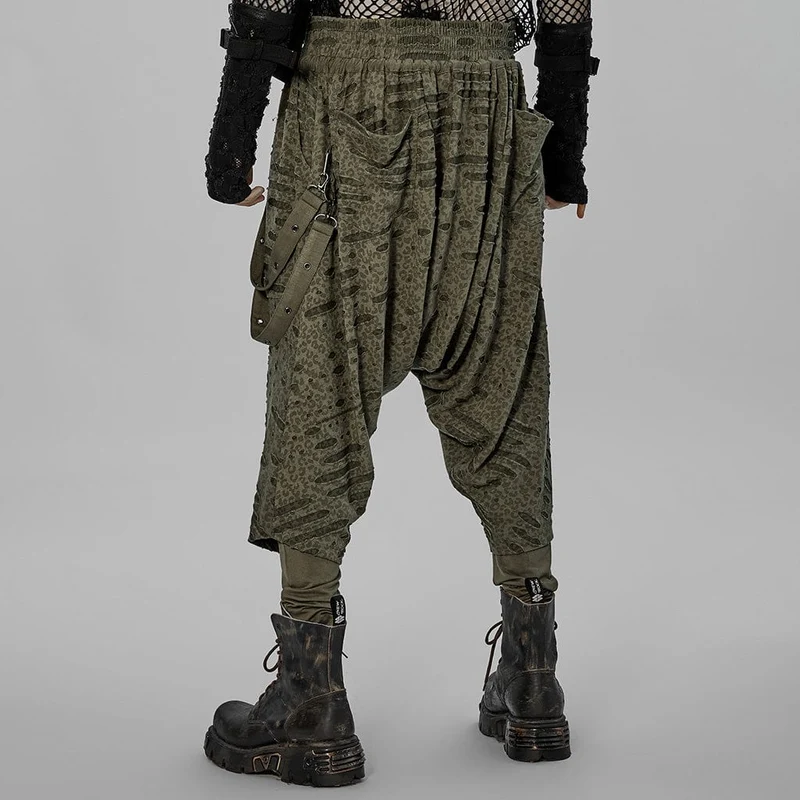 Herren Gothic zerrissene schlaffe Hose mit Trägern