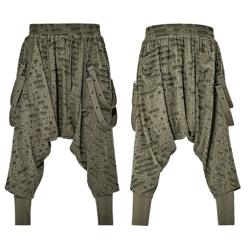 Herren Gothic zerrissene schlaffe Hose mit Trägern