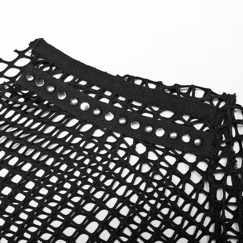 Durchsichtiges Punk-Mesh-Shirt für Herren