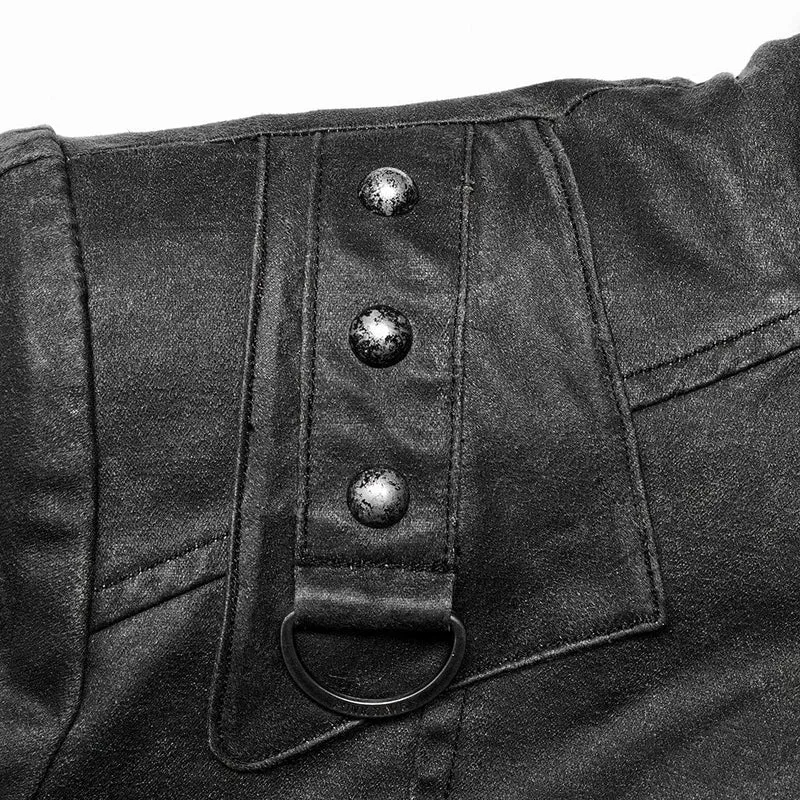 Herren Punk Stehkragen Splice Distressed Jacke