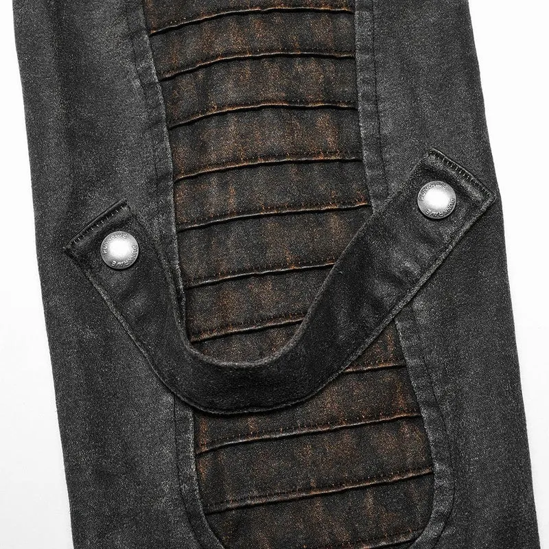 Herren Punk Stehkragen Splice Distressed Jacke
