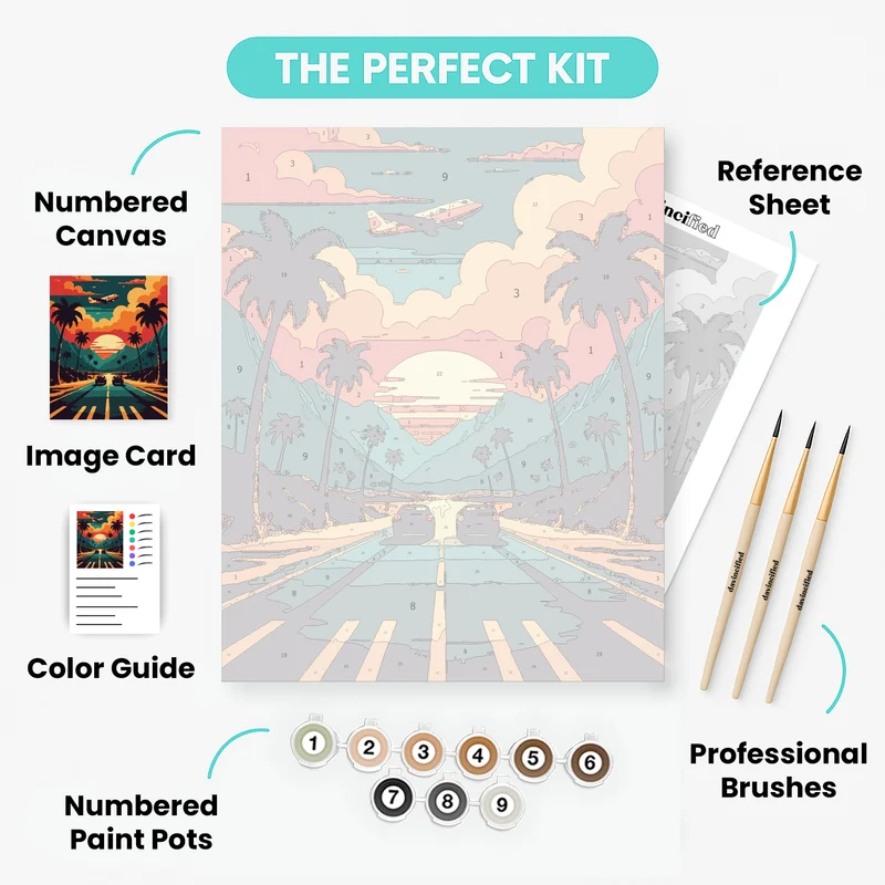 Los Angeles Sunset Drive - Paint by Numbers Kit
