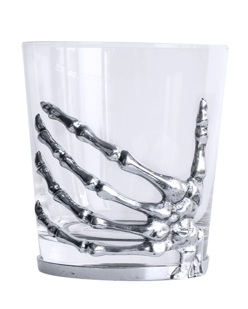 Gothic Heritage Whiskey Glas mit Skeletthand 300ml