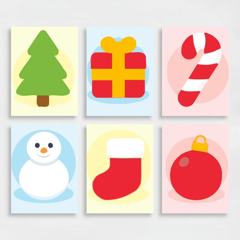 Christmas Holiday Icons - Mini Paint by Numbers Set