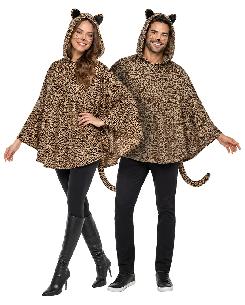 Leoparden Poncho als Kostüm
