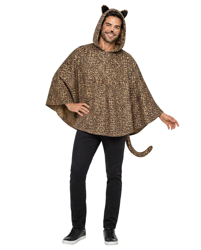 Leoparden Poncho als Kostüm