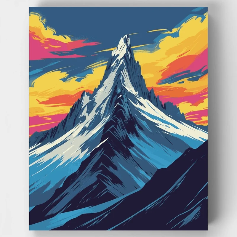 Sagarmatha National Park Everest Sunset Peak - Paint by Numbers Kit