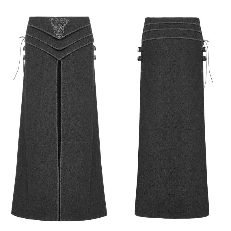 Herren Punk Side Slit Langer Rock