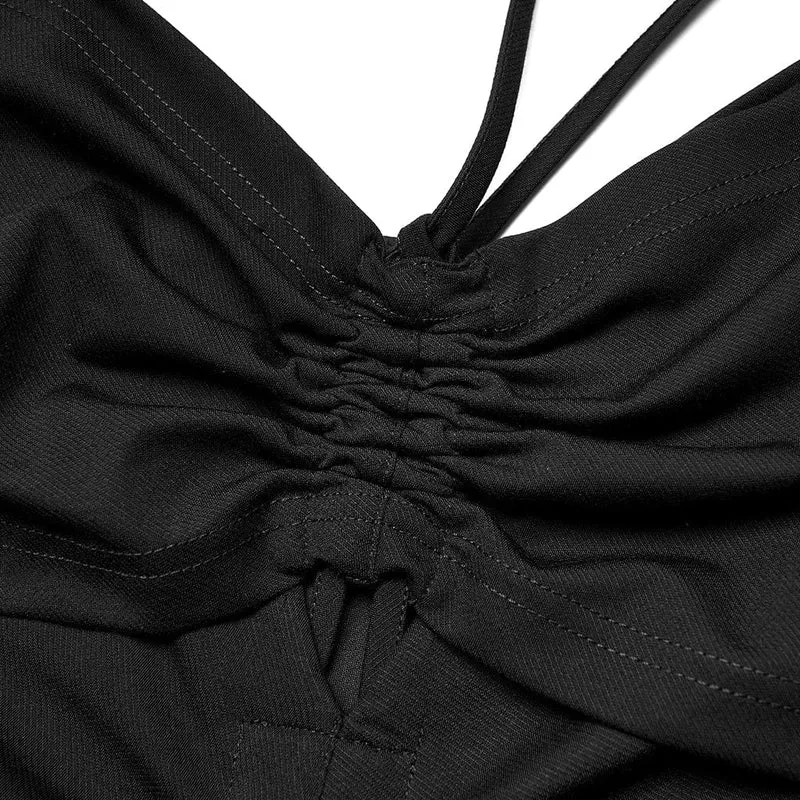 Grunge-Neckholder-Karo-Slip-Kleid für Damen
