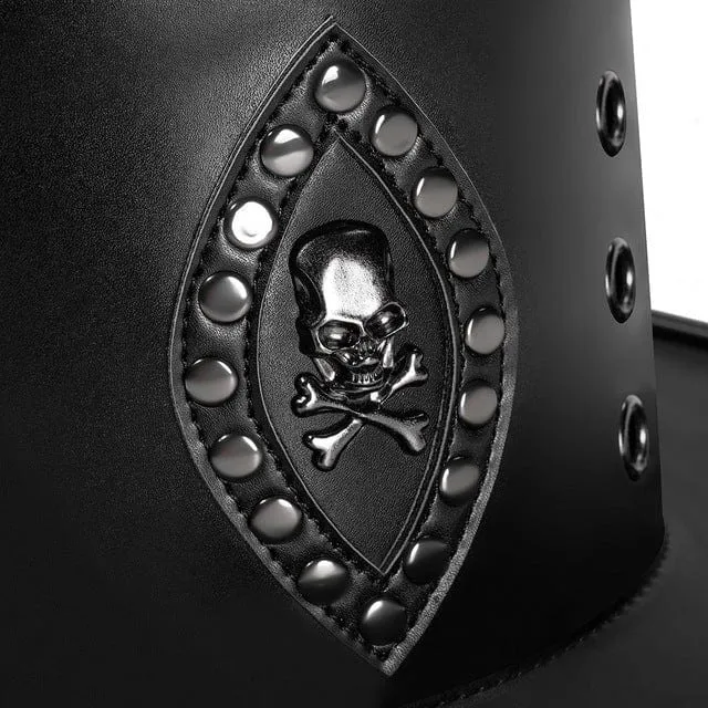 Steampunk-Nietenschädel-Hut für Herren