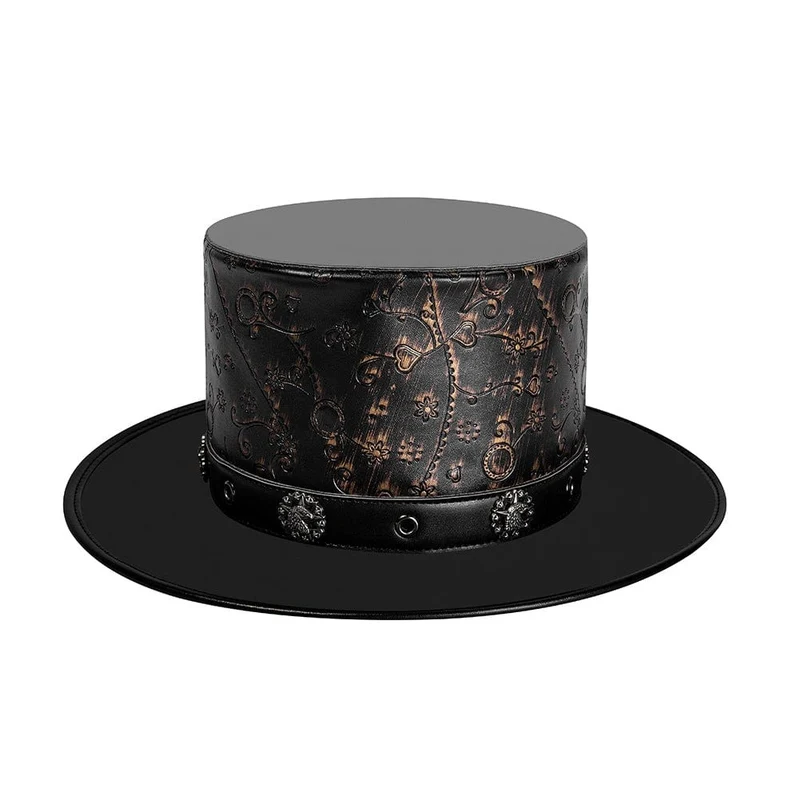 Steampunk-Hut mit Blumendruck für Herren