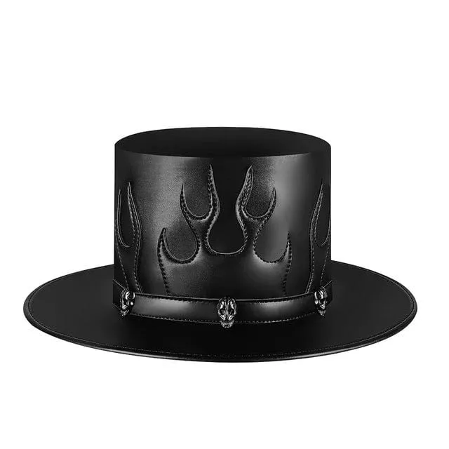 Steampunk Flammenschädel-Hut für Herren