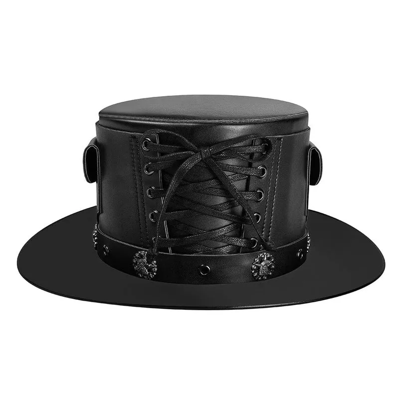 Herren Steampunk Riemchen-Abzeichen-Hut