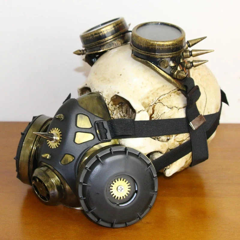 Steampunk Rivets Halloween Gasmaske