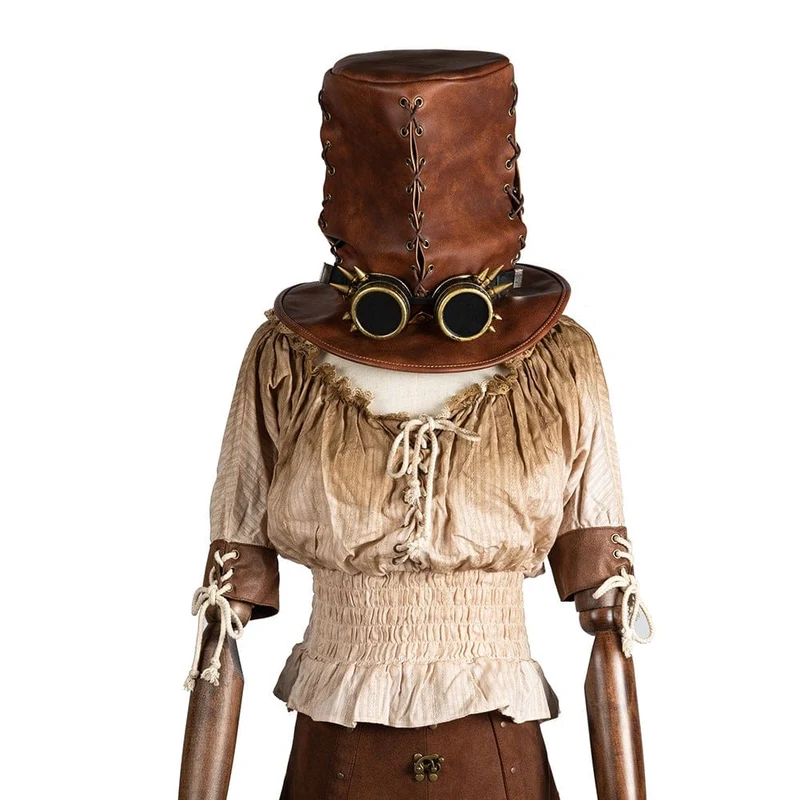 Steampunk Sutural High Hat für Herren mit Brille