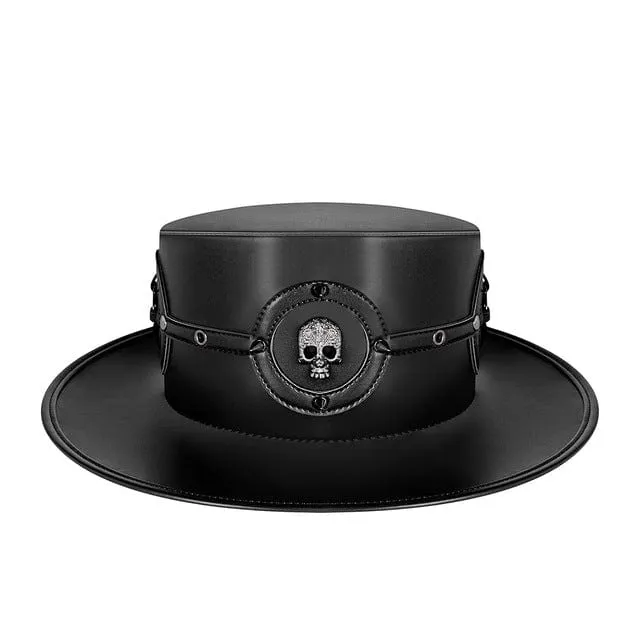 Herren Steampunk Totenkopf Niethut