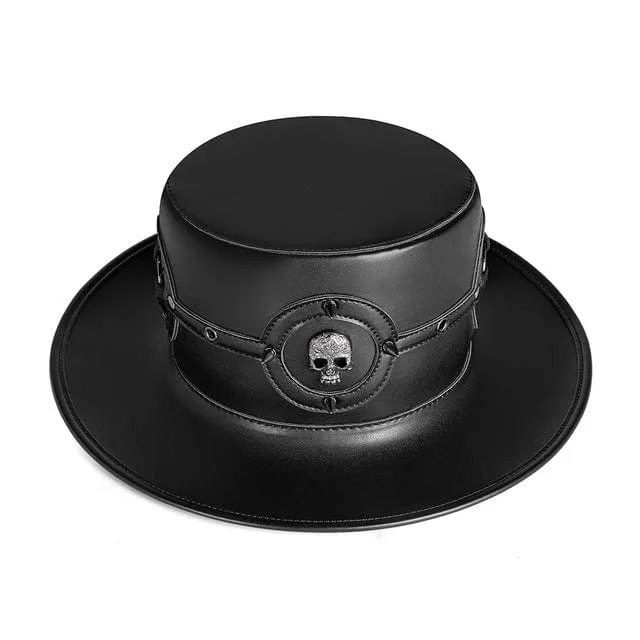 Herren Steampunk Totenkopf Niethut