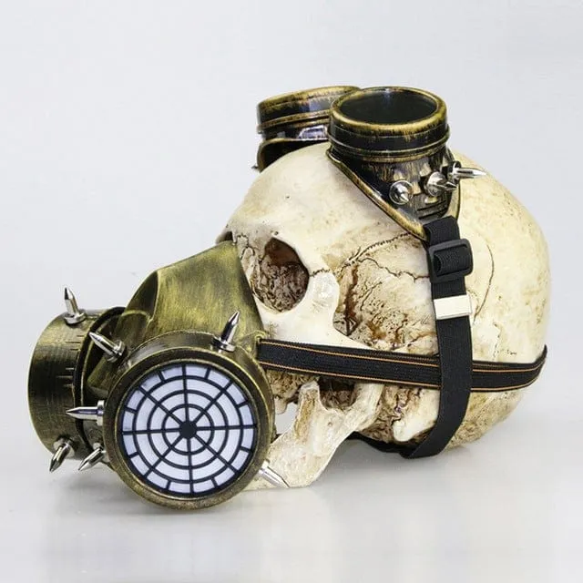 Steampunk Rivets Cosplay Gasmaske