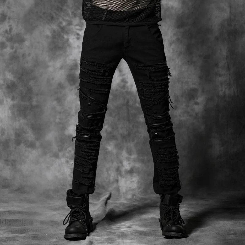 Punk-Haremsjeans für Herren mit Rissen