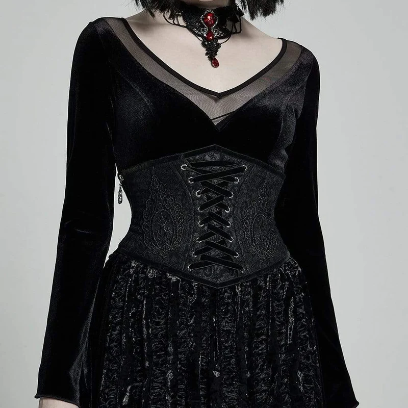 Frauen Gothic Jacquard Underbust Korsetts