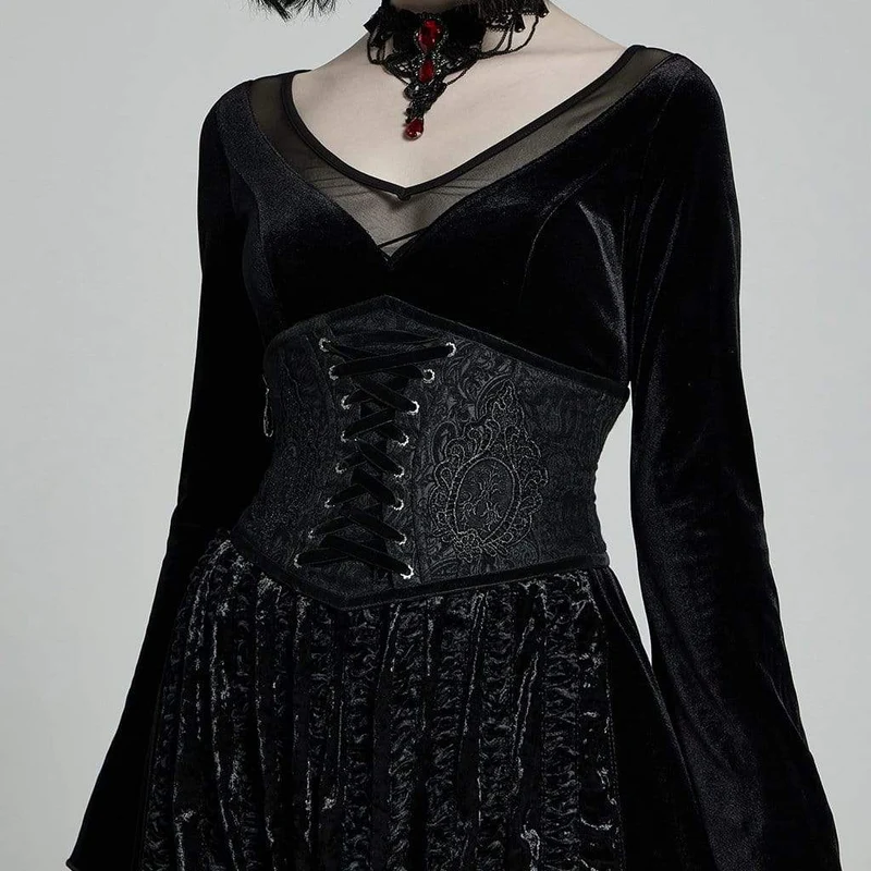 Frauen Gothic Jacquard Underbust Korsetts