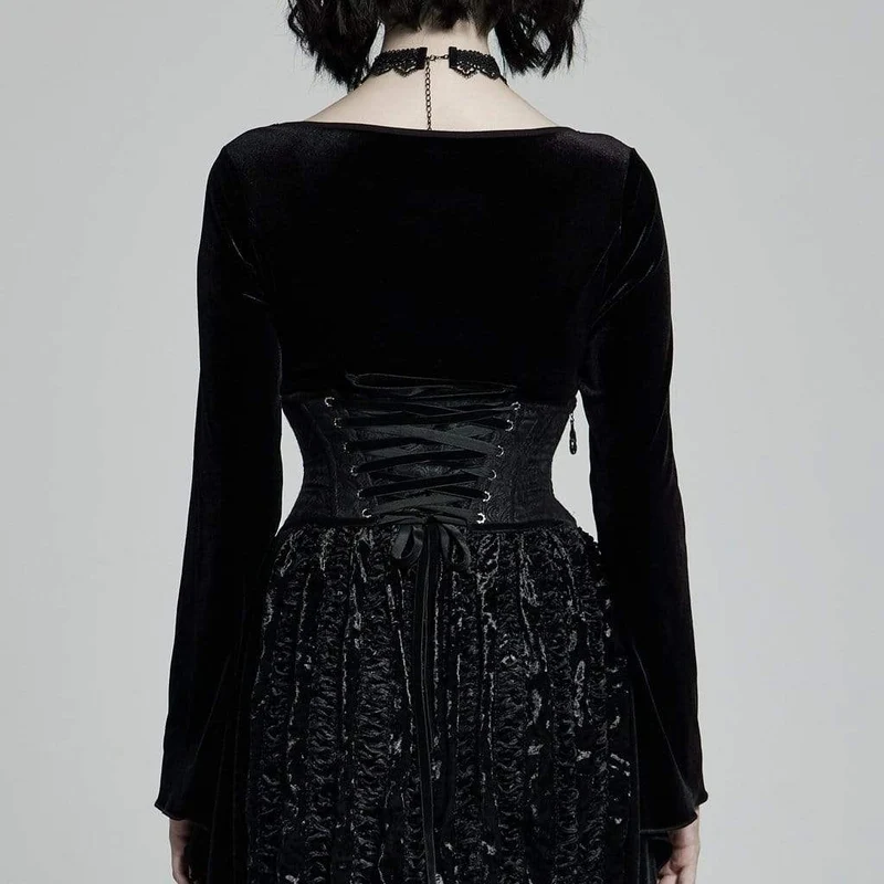 Frauen Gothic Jacquard Underbust Korsetts