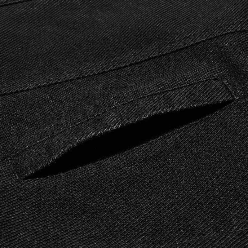 Herren Punk Mesh-Splice-Jacke mit Umlegekragen