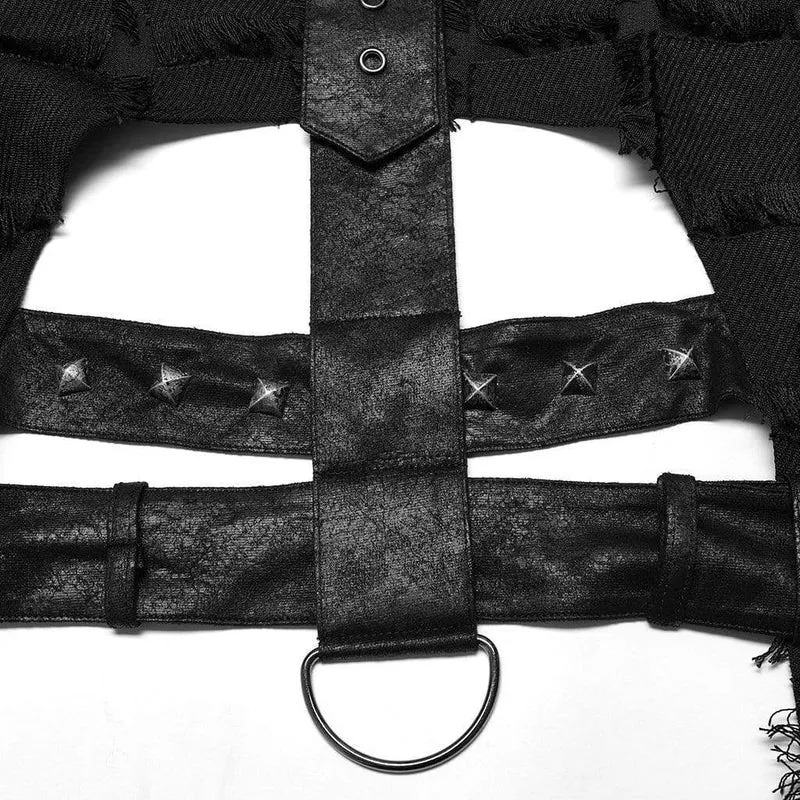Herren Gothic Unregelmäßige Weste mit Ausschnitten