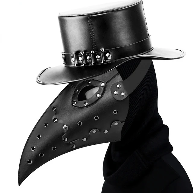 Steampunk-Nagelspleiß-Maske mit langem Schnabel