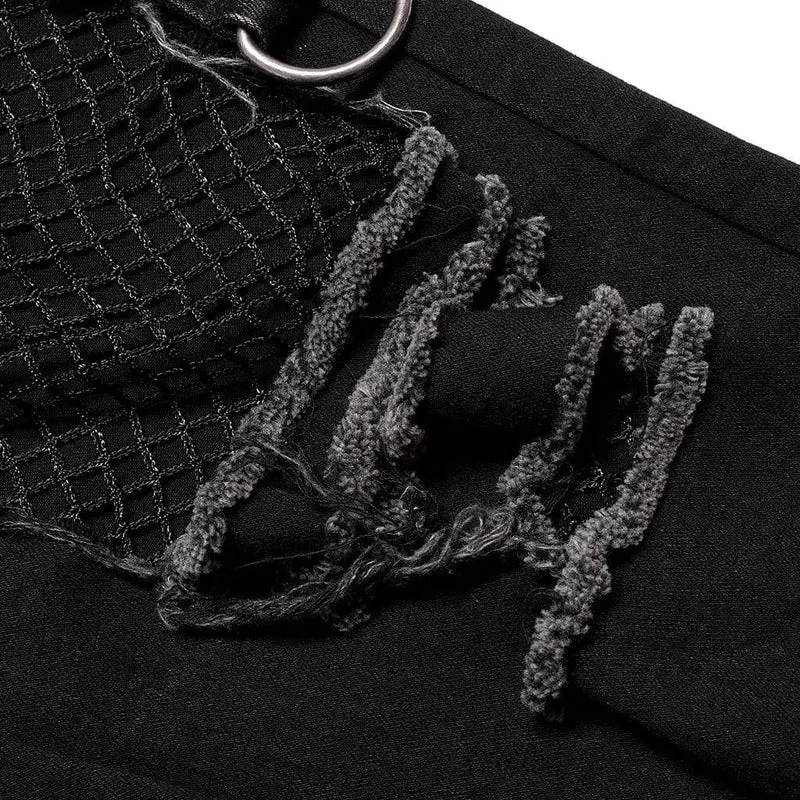 Herren Punk Strappy Splice Cutout Hosen