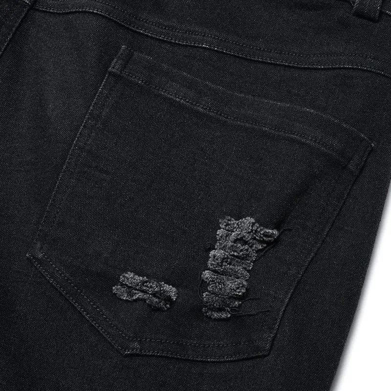 Herren Punk Strappy Splice Cutout Hosen