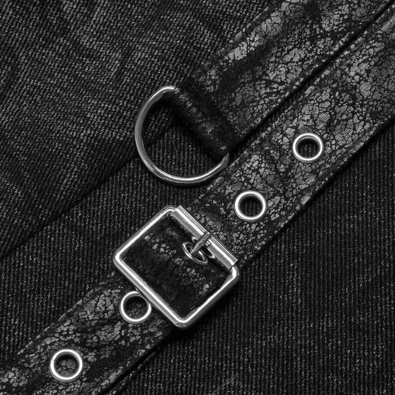 Gothic-Kilt mit ungesäumter Schnalle für Herren