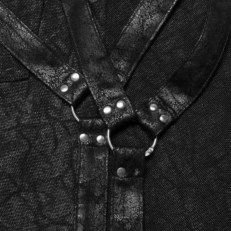 Gothic-Kilt mit ungesäumter Schnalle für Herren