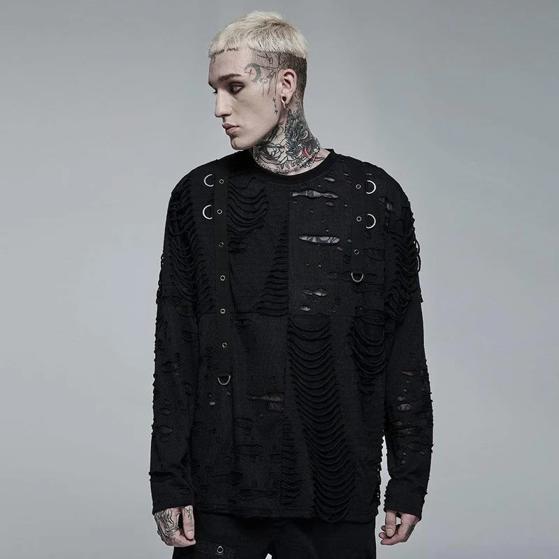 Gothic Ripped Splice Strickoberteil für Herren