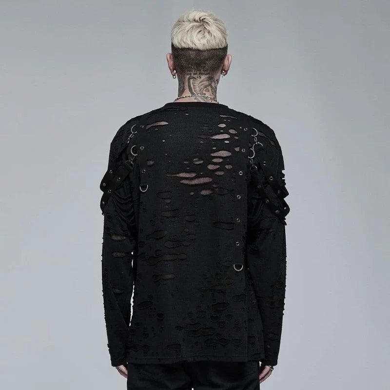 Gothic Ripped Splice Strickoberteil für Herren