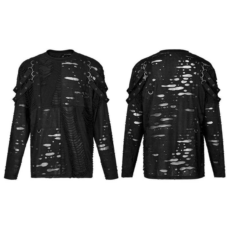 Gothic Ripped Splice Strickoberteil für Herren