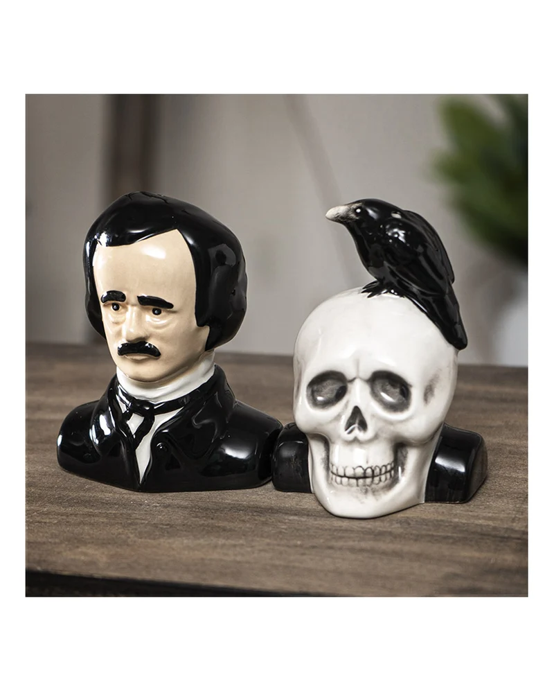 Edgar Allan Poe & Rabe Salz & Pfefferstreuer Set