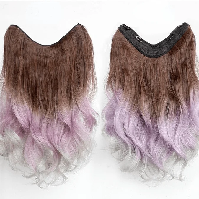 Double Color Deep Wave Synthetics Haarverlängerung für Damen